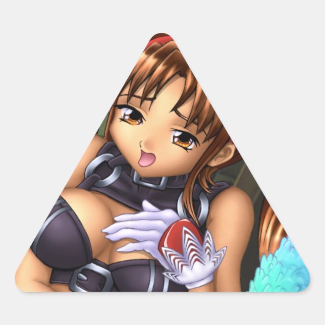 Sticker Triangulaire Anime Girl - Miel (Devant)