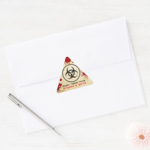 Sticker Triangulaire Anniversaire Apocalypse Zombie   Biohazard Hallowe