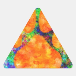 Sticker Triangulaire Aquarelle Empreinte de patte de chien