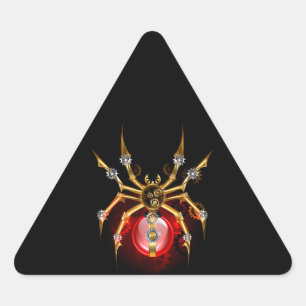 Sticker Triangulaire Araignée en vapeur noire