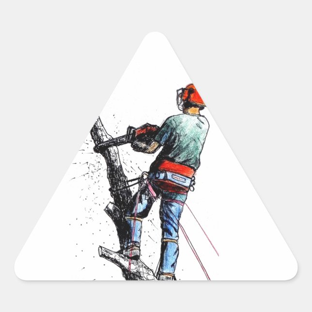 Sticker Triangulaire Arboriste Tree Surgeon (Devant)
