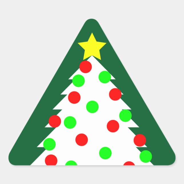 Sticker Triangulaire Arbre de Noël coupé en papier (Devant)