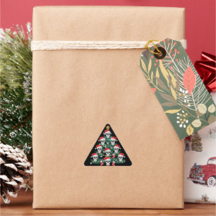Sticker Triangulaire Arbre de Noël crâne Pijama Cool squelette Santa