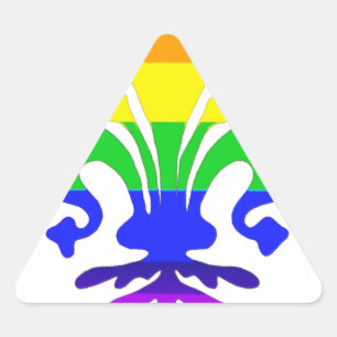Sticker Triangulaire Arc-en-ciel stylisé Fleur de Lis