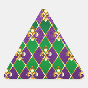 Sticker Triangulaire Arrière - plan de bijoux Mardi Gras