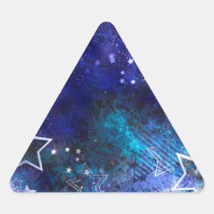Sticker Triangulaire Arrière - plan spatial avec étoiles