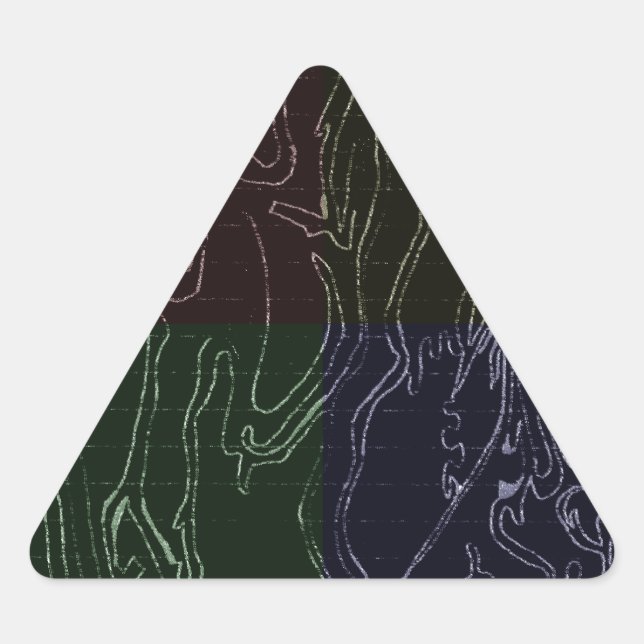 Sticker Triangulaire Art Abstrait (Devant)