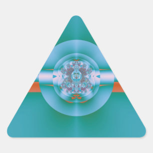 Sticker Triangulaire Art abstrait corail aquatique rétro-futuriste