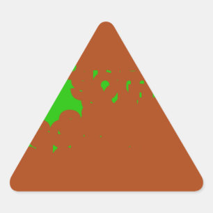 Sticker Triangulaire art abstrait marron et vert