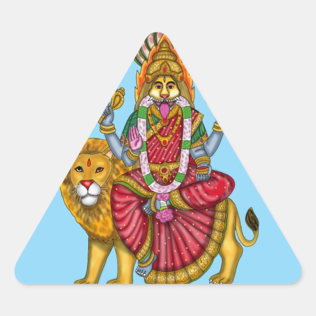 Sticker Triangulaire Art de protection divine de la déesse Narasimhi  (Devant)