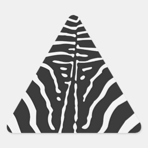 Sticker Triangulaire Authentic Zebra Skin Print - noir blanc strié