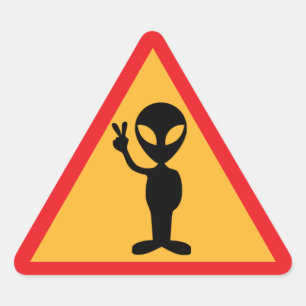 Sticker Triangulaire Avertissement de l'Alien