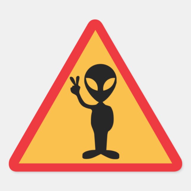 Sticker Triangulaire Avertissement de l'Alien (Devant)