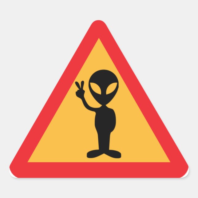 Sticker Triangulaire Avertissement de l'Alien (Devant)