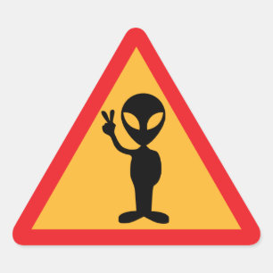 Sticker Triangulaire Avertissement de l'Alien