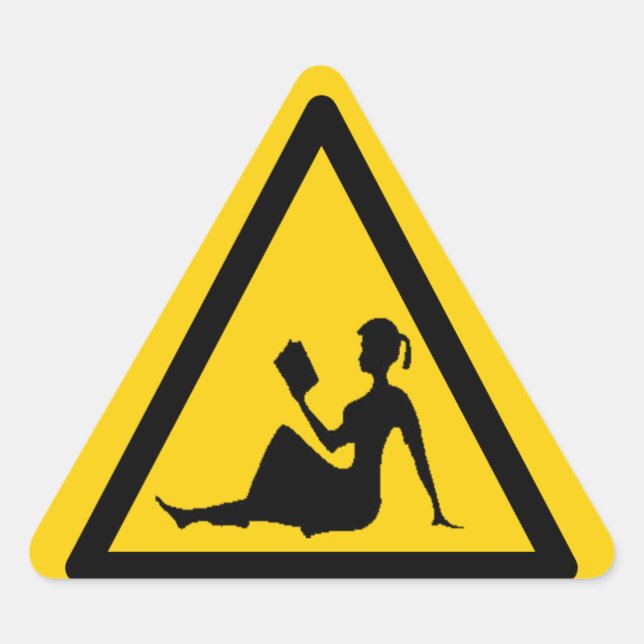 Sticker Triangulaire Avertissement : Signe Femmes Sage (Devant)