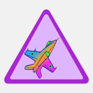 Sticker Triangulaire Avion de chasse à réaction rétro Corey Tiger 80s