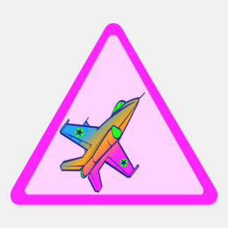 Sticker Triangulaire Avion de chasse à réaction rétro Corey Tiger 80s