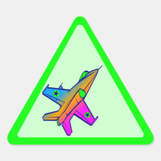 Sticker Triangulaire Avion de chasse à réaction rétro Corey Tiger 80s