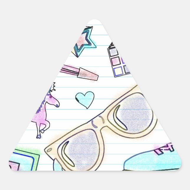 Sticker Triangulaire Awesome Eighties Coloration Motif de livre (Devant)