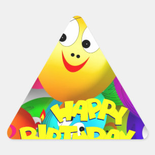 Sticker Triangulaire Ballons d'anniversaire
