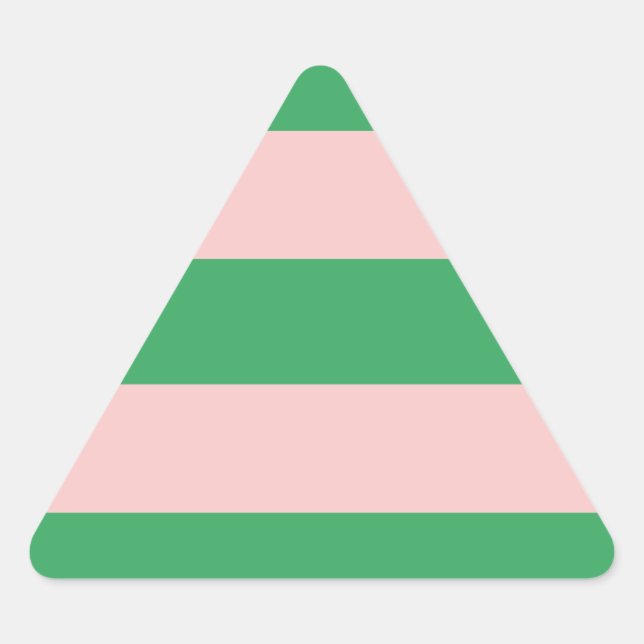 Sticker Triangulaire Bande horizontale rose et verte | Toute taille | P (Devant)