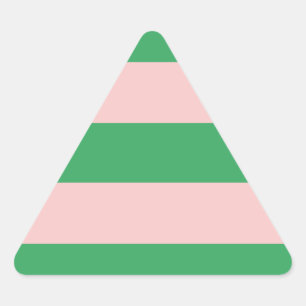 Sticker Triangulaire Bande horizontale rose et verte Toute taille P