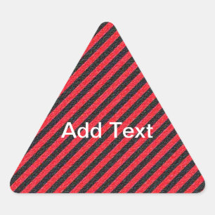 Sticker Triangulaire Bandes diagonales noires et rouges minces
