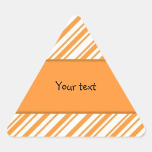 Sticker Triangulaire Bandes orange et blanches modernes et tendance