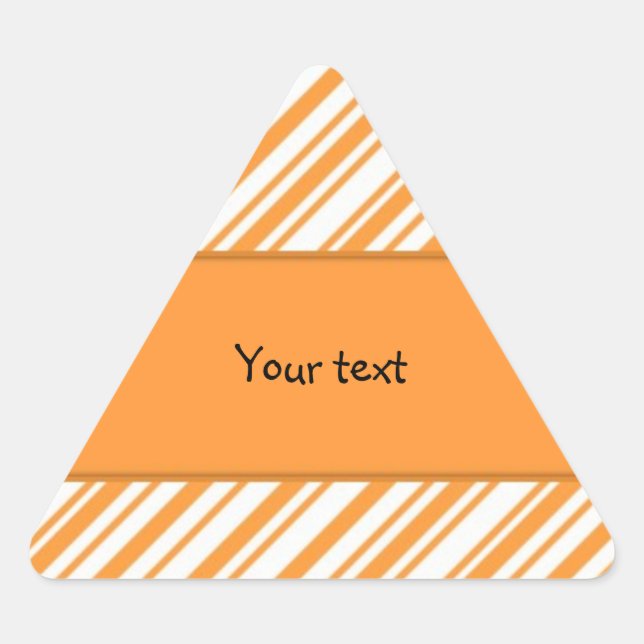 Sticker Triangulaire Bandes orange et blanches modernes et tendance (Devant)