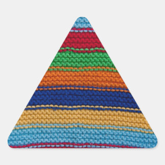 Sticker Triangulaire Bandes tricotées colorées