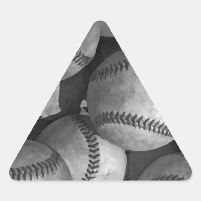 Sticker Triangulaire Baseball noir et blanc (Devant)