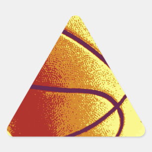 Sticker Triangulaire Basket-ball Jaune Orange