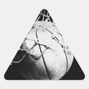 Sticker Triangulaire Basket-ball noir et blanc