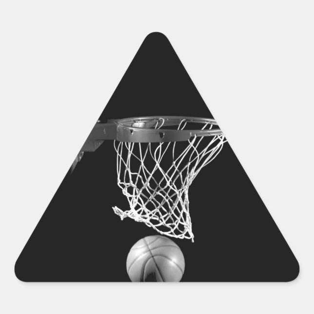 Sticker Triangulaire Basket-ball noir et blanc (Devant)