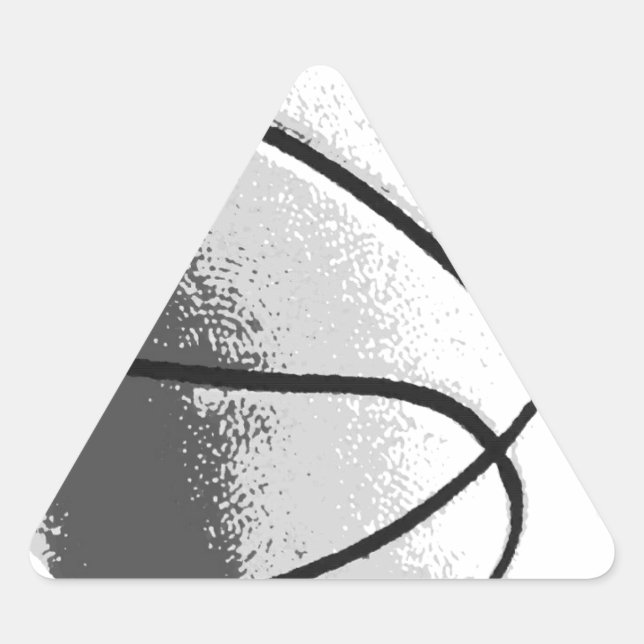 Sticker Triangulaire Basket-ball pop art noir blanc gris tendance (Devant)