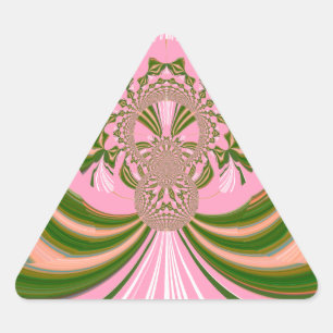 Sticker Triangulaire Beau bébé rose vert et blanc Kaleidoscope