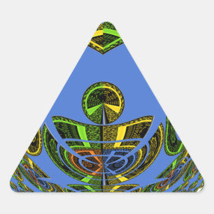 Sticker Triangulaire Beau bleu africain traditionnel Vecteur ethnique