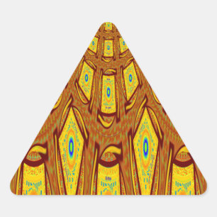 Sticker Triangulaire Beau Golden Brown Africain Tribal Imprimé vecteur