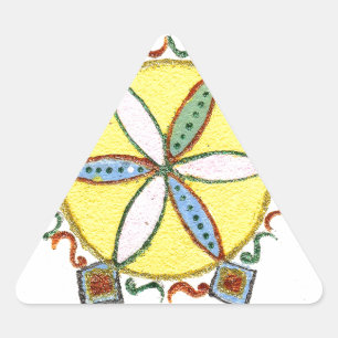 Sticker Triangulaire Beau Inspirationnel Star Floral Vector Motif