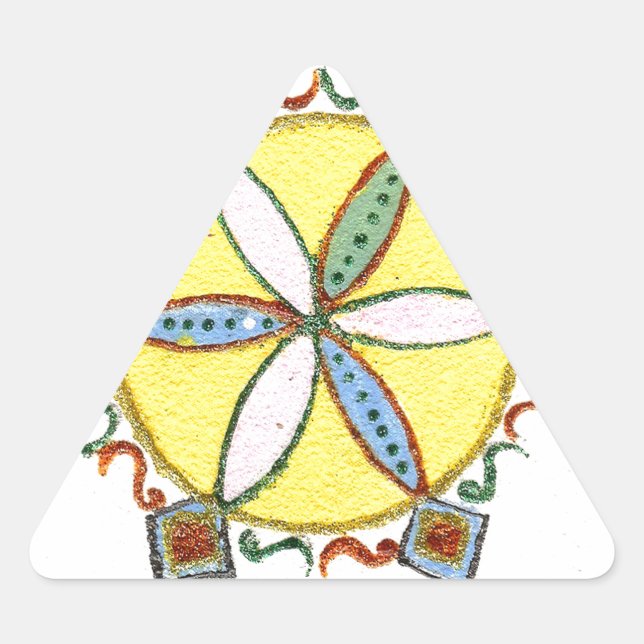 Sticker Triangulaire Beau Inspirationnel Star Floral Vector Motif (Devant)