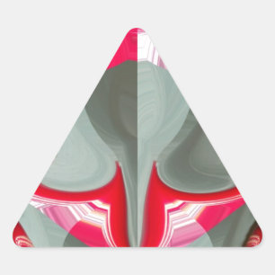 Sticker Triangulaire beau motif ART design géométrique rouge cendré