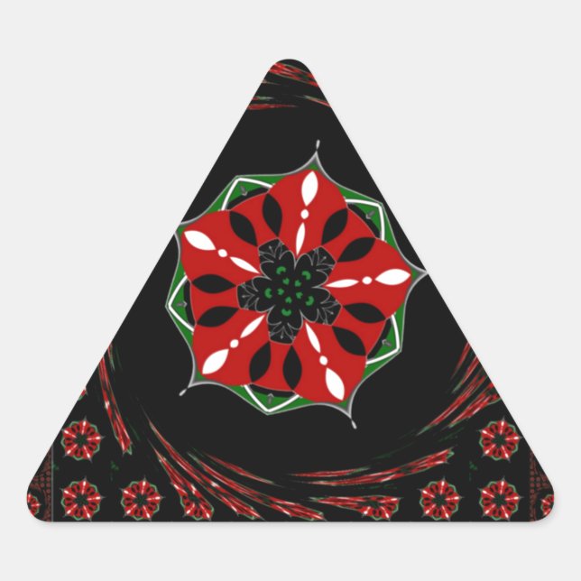 Sticker Triangulaire Beau rose Bleu Blanc Coeurs d'amour Design (Devant)