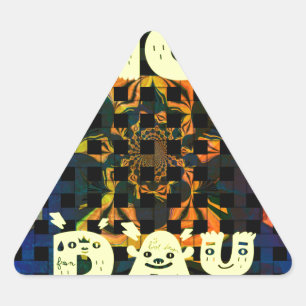 Sticker Triangulaire Beautiful have a Nice Day Text Print vecteur