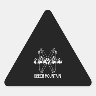 Sticker Triangulaire Beech Mountain North Carolina NC Retro Skiing