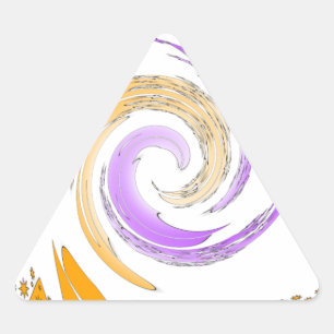 Sticker Triangulaire Belle Art Moderne Design : Tourbillon violet et or