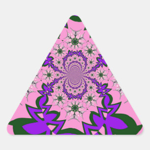 Sticker Triangulaire Belle Bébé rose Floral Purple Shade Motif Art