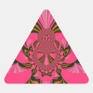 Sticker Triangulaire Belle belle Africaine Hot rose rouge or vert