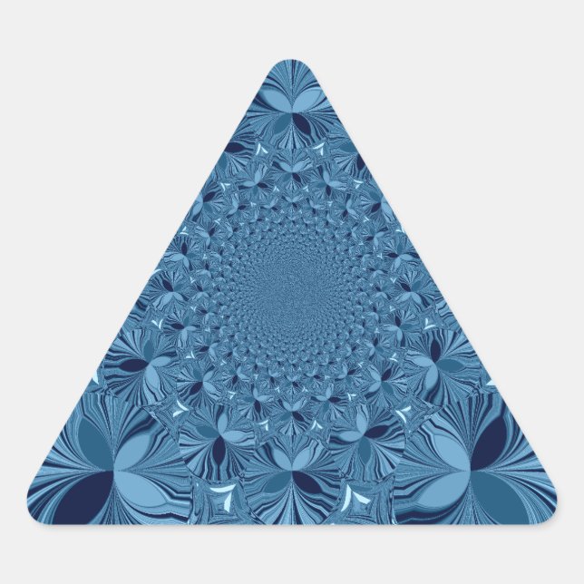 Sticker Triangulaire Belle Belle Iridescente Blue Kaleidoscope Art (Devant)