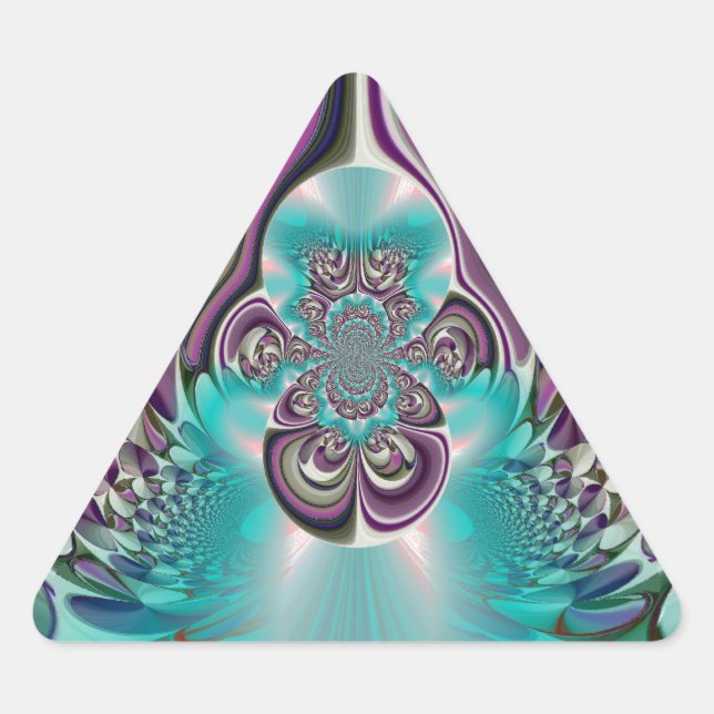 Sticker Triangulaire Belle impression Angélique Purple et Cyan Abstrait (Devant)